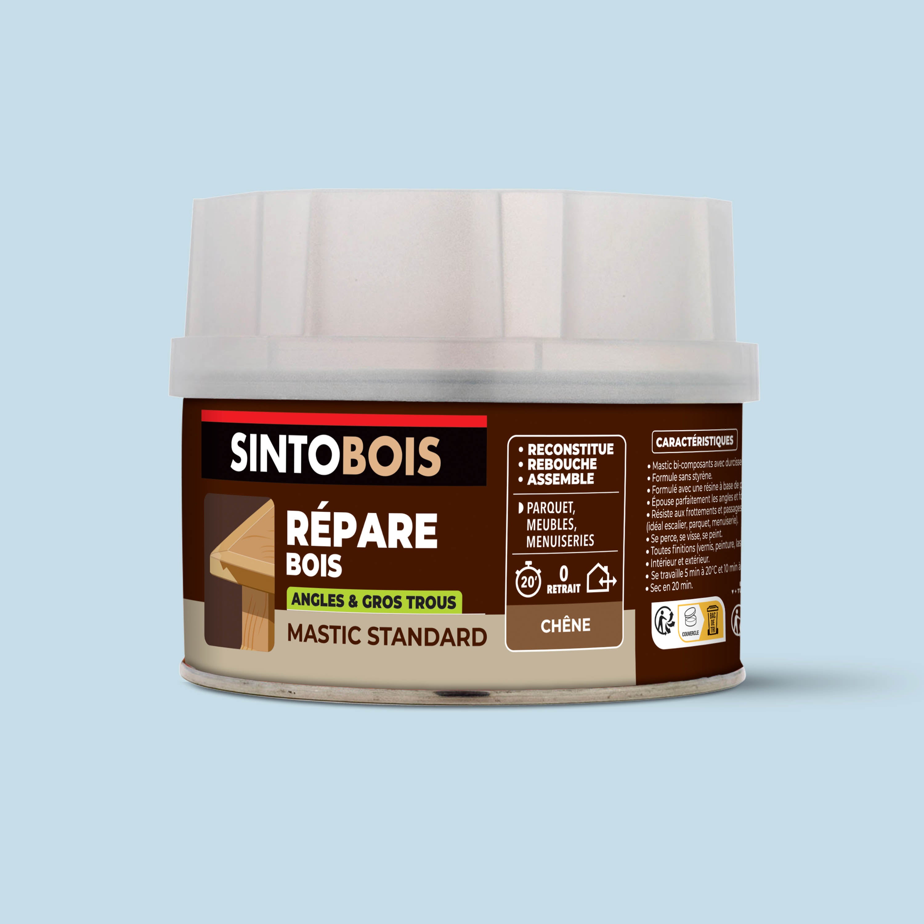 SINTO - Reconstitue angles et gros trous 500ml Chêne