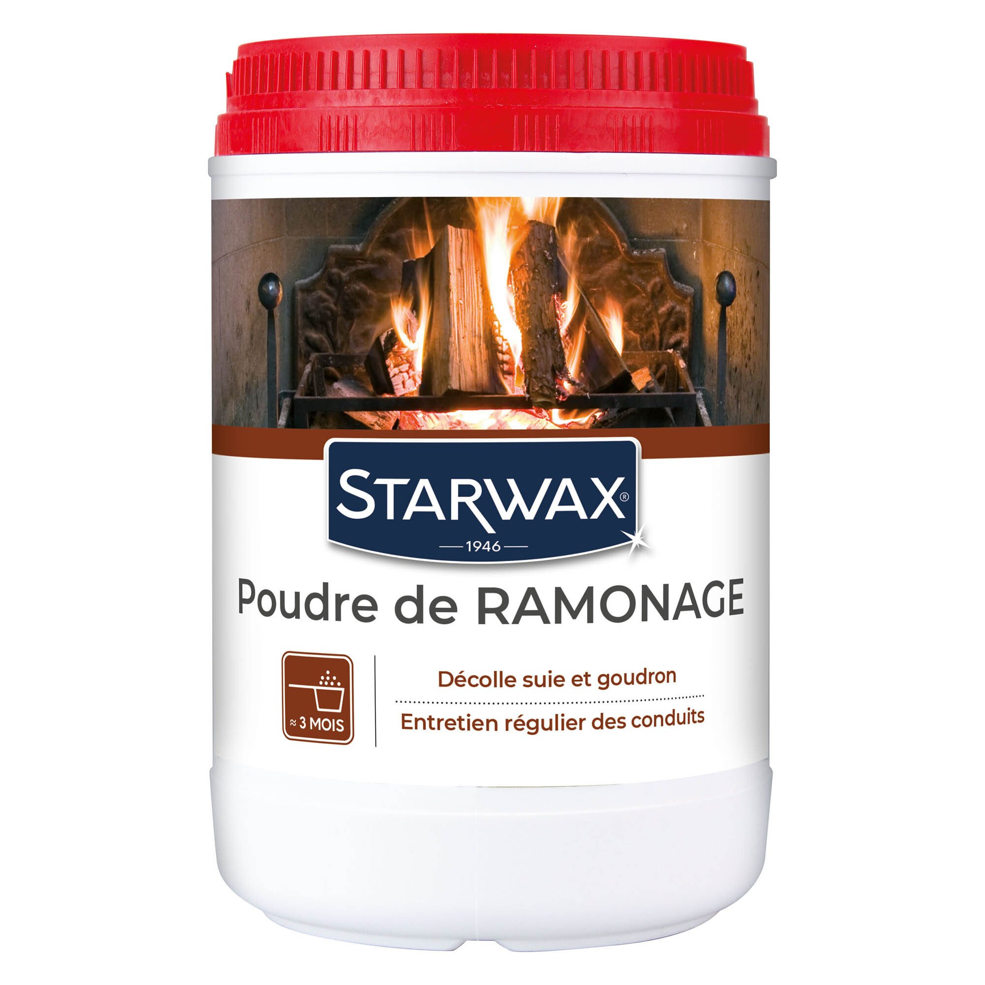 Poudre de ramonage pour cheminée