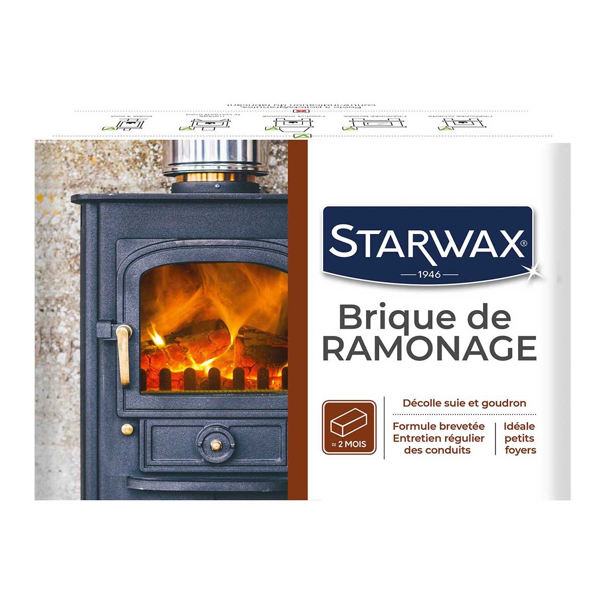 Brique de ramonage pour cheminée