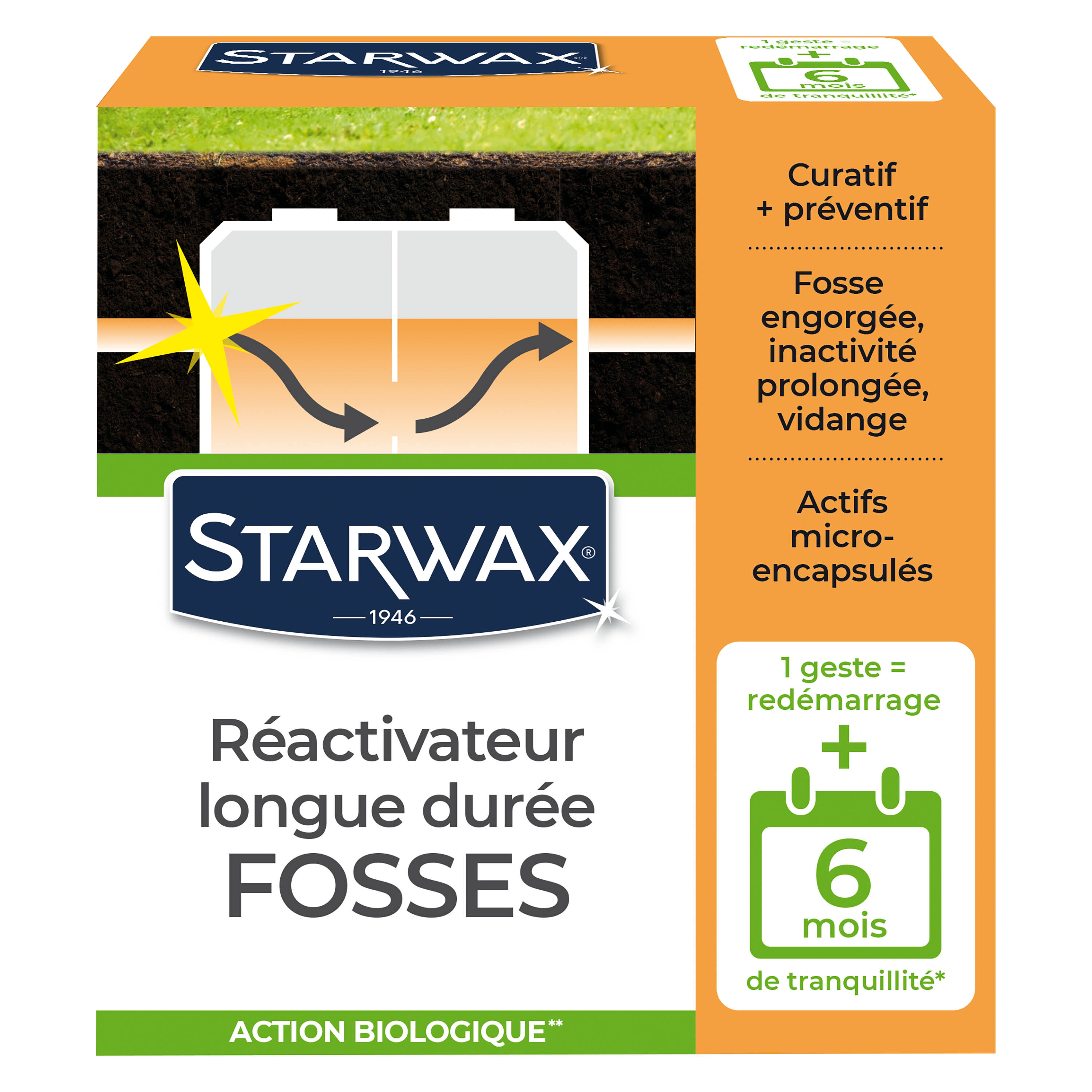 Ré-activateur longue durée pour fosses septiques - Starwax