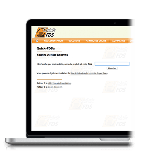 Example of a Material Safety Data Sheet on Quick-FDS